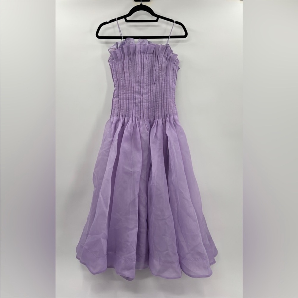 Aje Horizon Pintucked Midi Dress in Lilac Aus4/US0